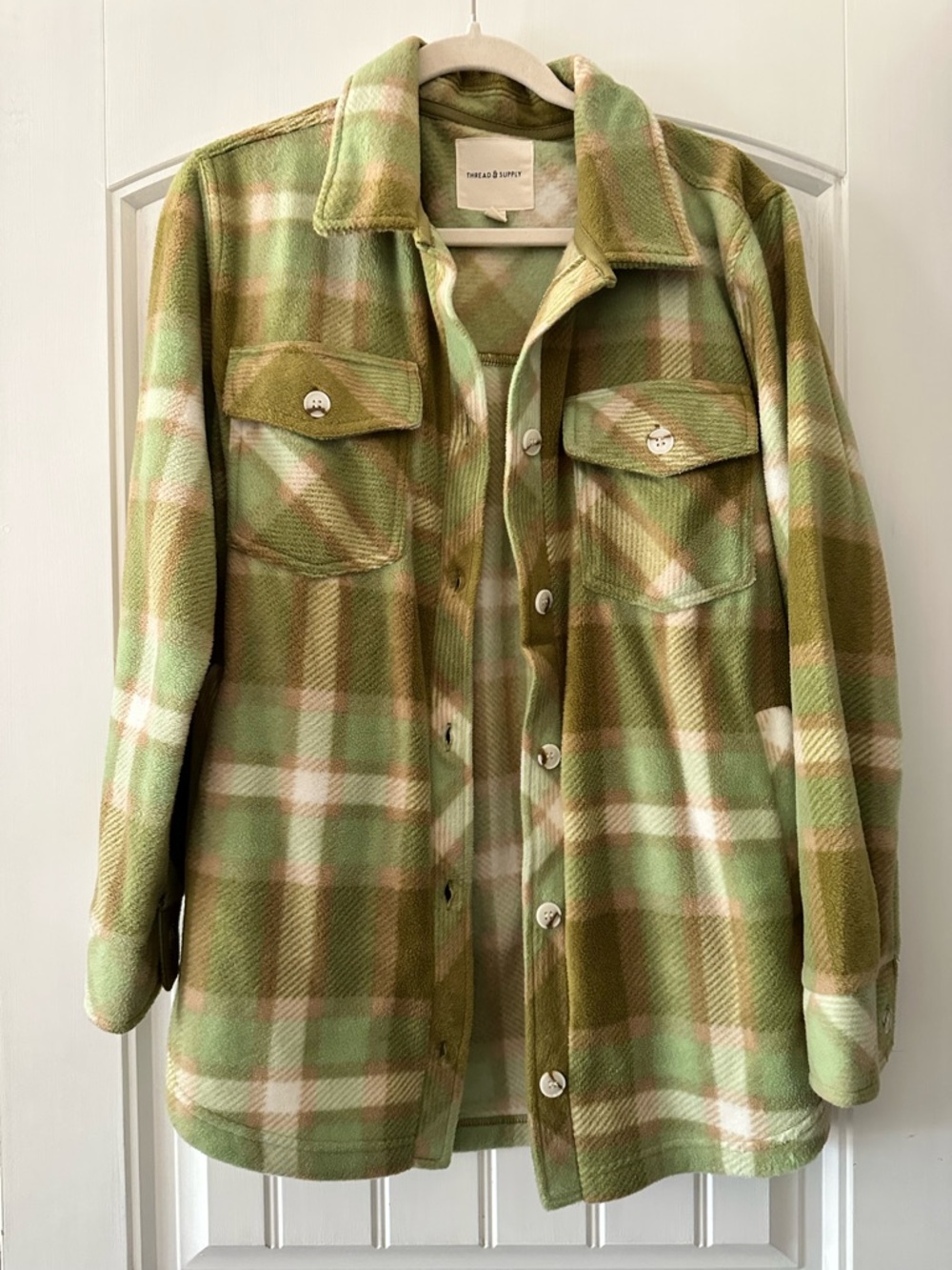 Thread & Supply Green Plaid Shacket - Women’s Jacket